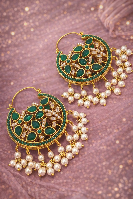 Elegant Multicolor Stone and Pearl Earrings