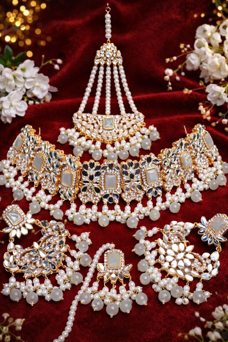 Exquisite Handmade Bridal Jewelry Set – Necklace, Earrings