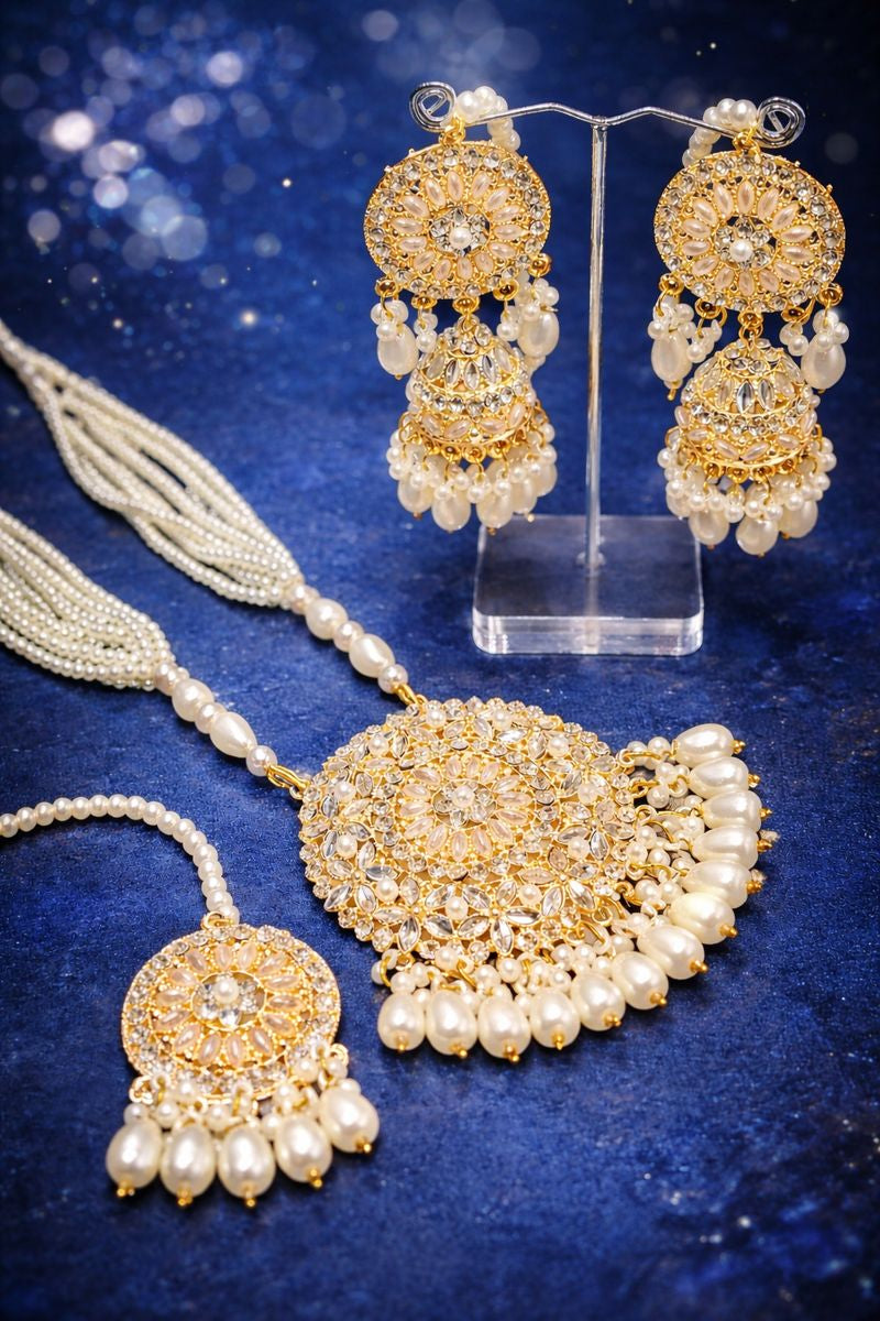 Handmade Pearl Mala Set – Luxurious & Timeless Jewellery