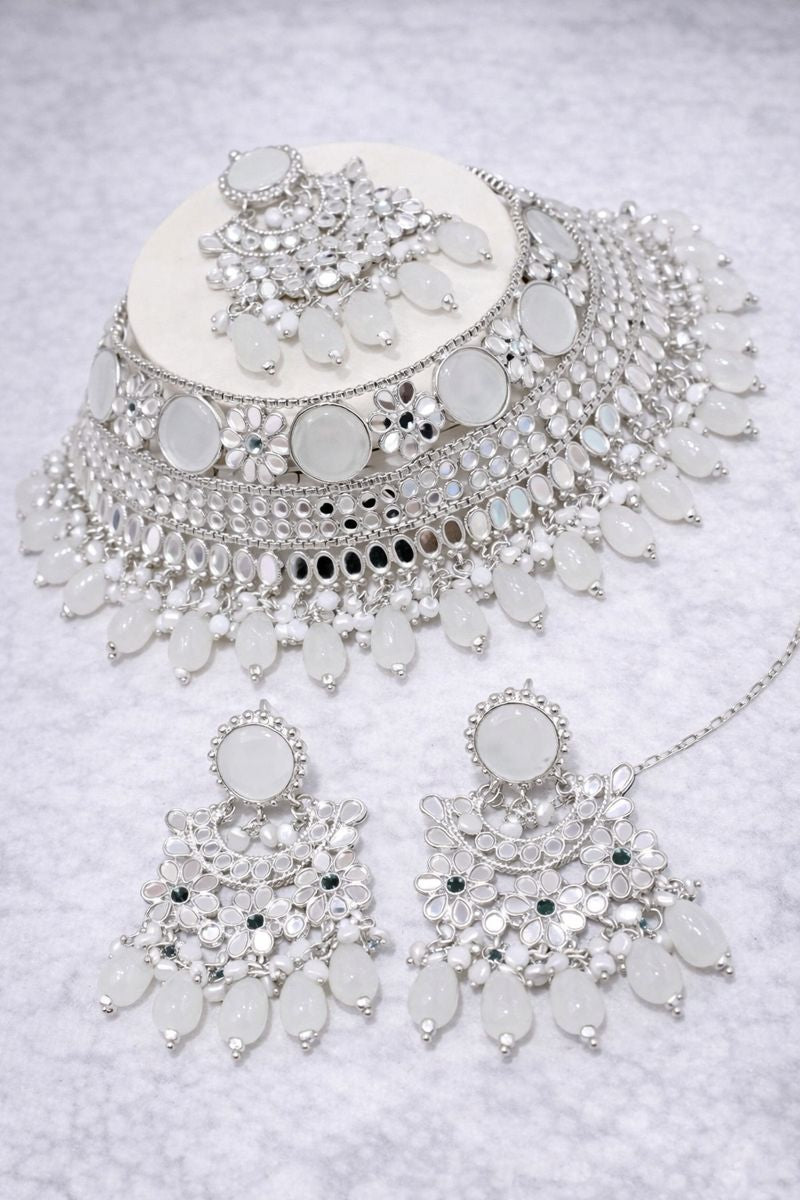 Mint Green Beauty: Handmade Gold-Plated Jewelry Set