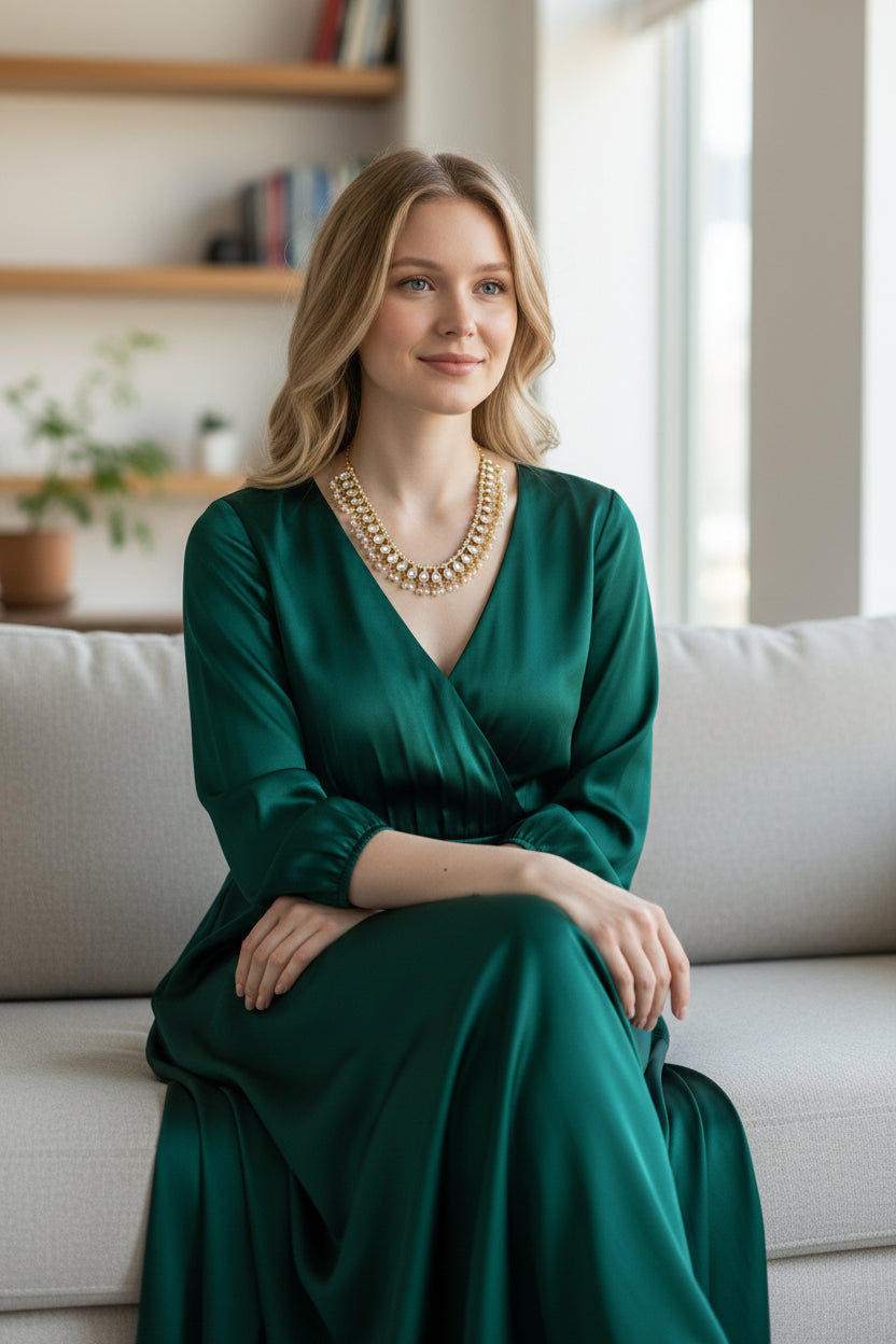 Pearl & Elegance: Handmade Jewelry Set with Stunning Stones