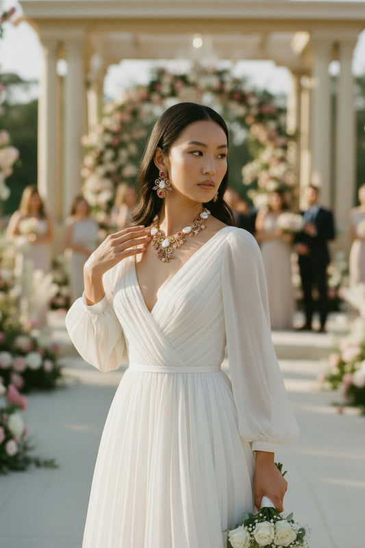 Elegant Blossom: Handmade Pearl & Emerald-Inspired Jewelry Collection