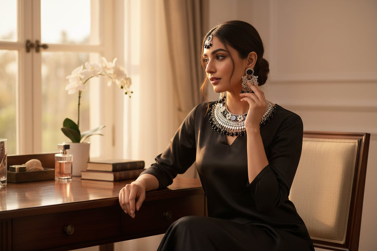 Mint Green Beauty: Handmade Gold-Plated Jewelry Set