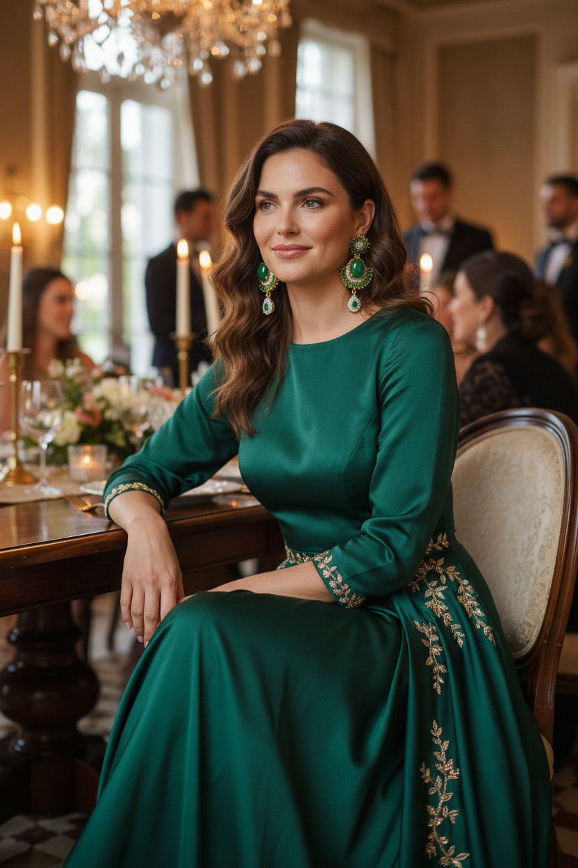 Golden Sunflower Elegance: Handmade Crystal Earrings