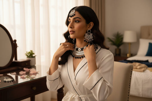 Mint Green Beauty: Handmade Gold-Plated Jewelry Set