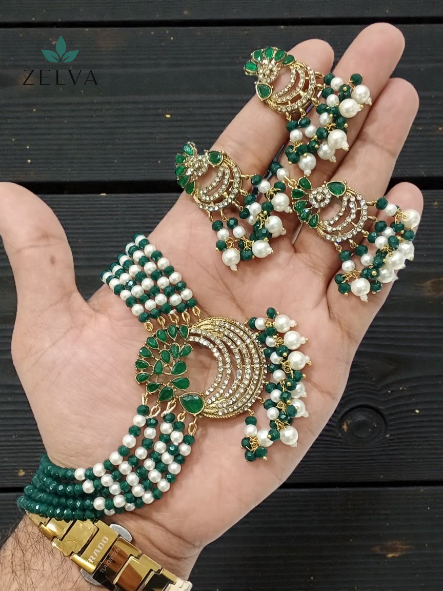 Verdant Grace: Handmade Gemstone & Pearl Jewelry Set