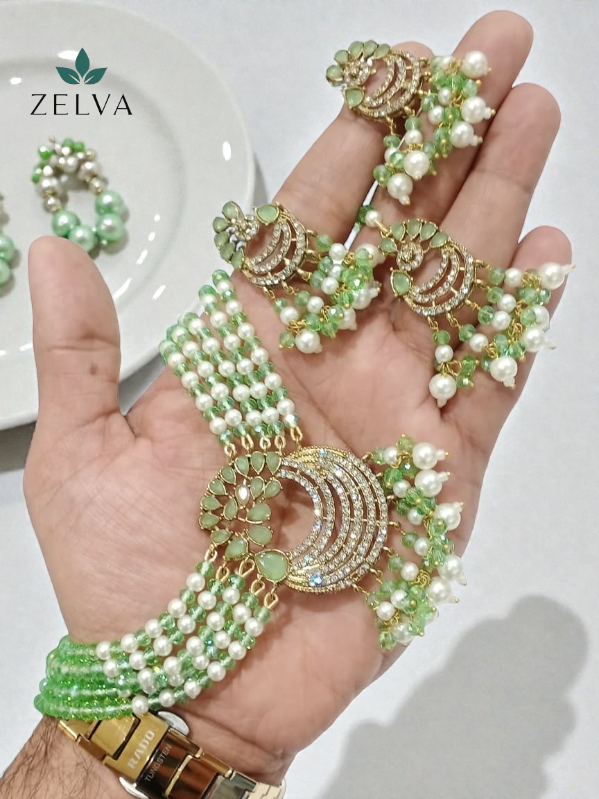 Verdant Grace: Handmade Gemstone & Pearl Jewelry Set