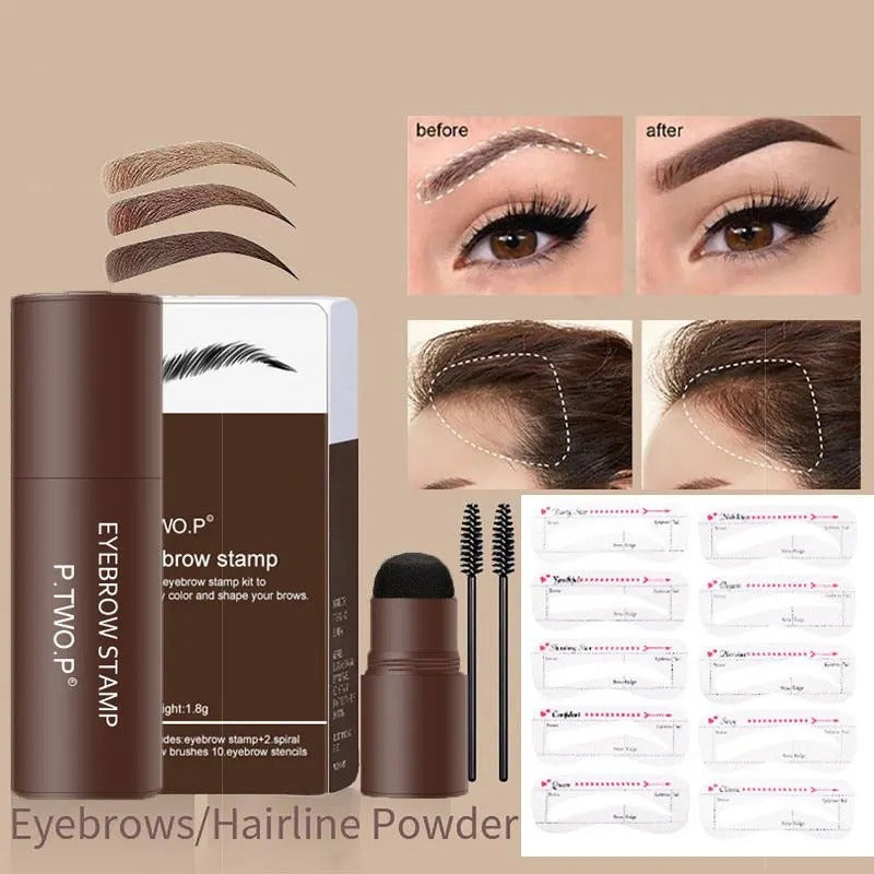Eyebrow Powder Stamp Shaping Kit Waterproof Long Lasting Makeup