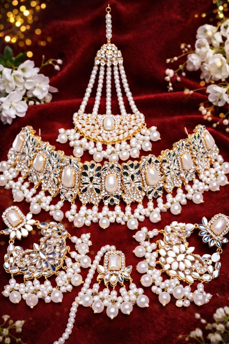 Exquisite Handmade Bridal Jewelry Set – Necklace, Earrings