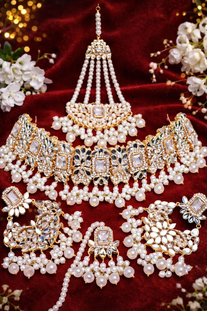 Exquisite Handmade Bridal Jewelry Set – Necklace, Earrings
