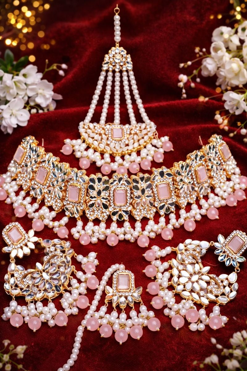 Exquisite Handmade Bridal Jewelry Set – Necklace, Earrings