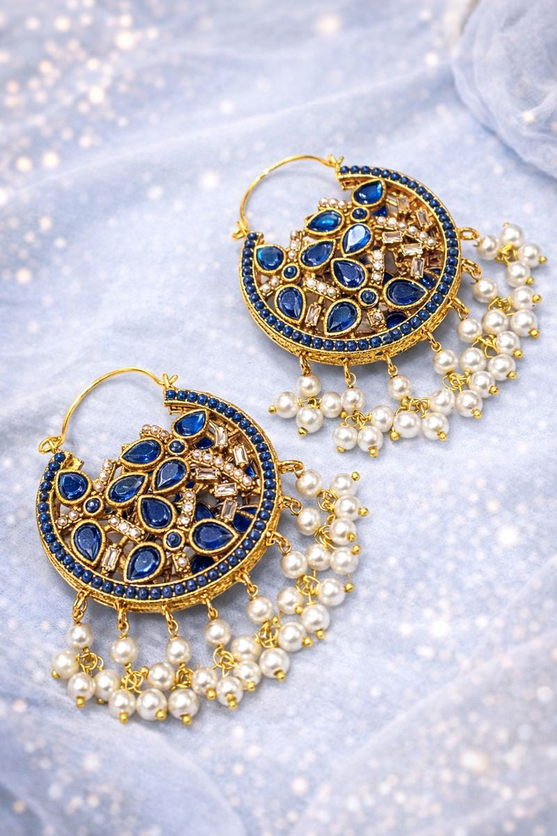 Elegant Multicolor Stone and Pearl Earrings