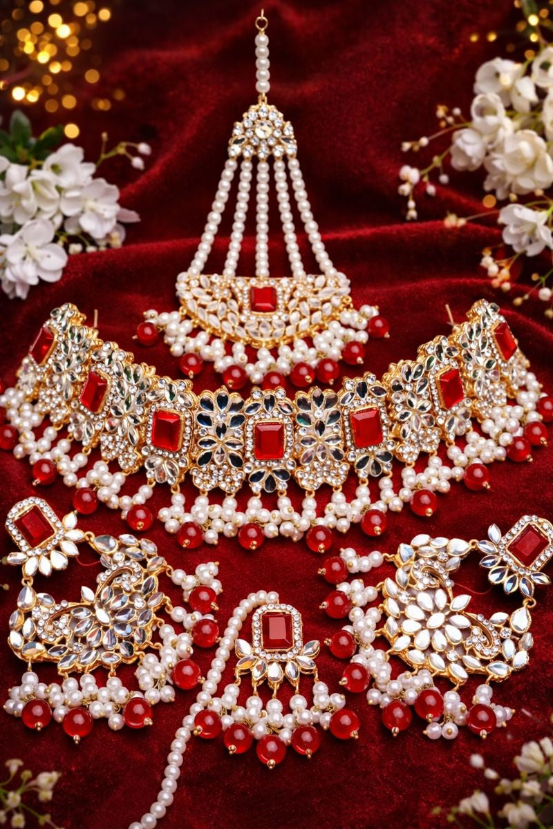 Exquisite Handmade Bridal Jewelry Set – Necklace, Earrings