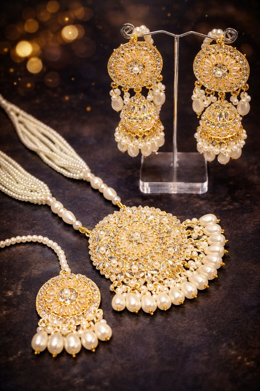 Handmade Pearl Mala Set – Luxurious & Timeless Jewellery