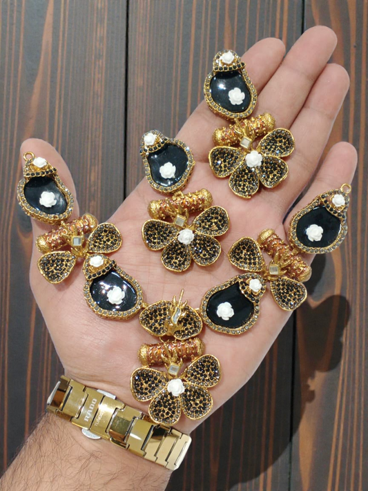 Emerald Bloom: Handmade Floral Jewelry Set