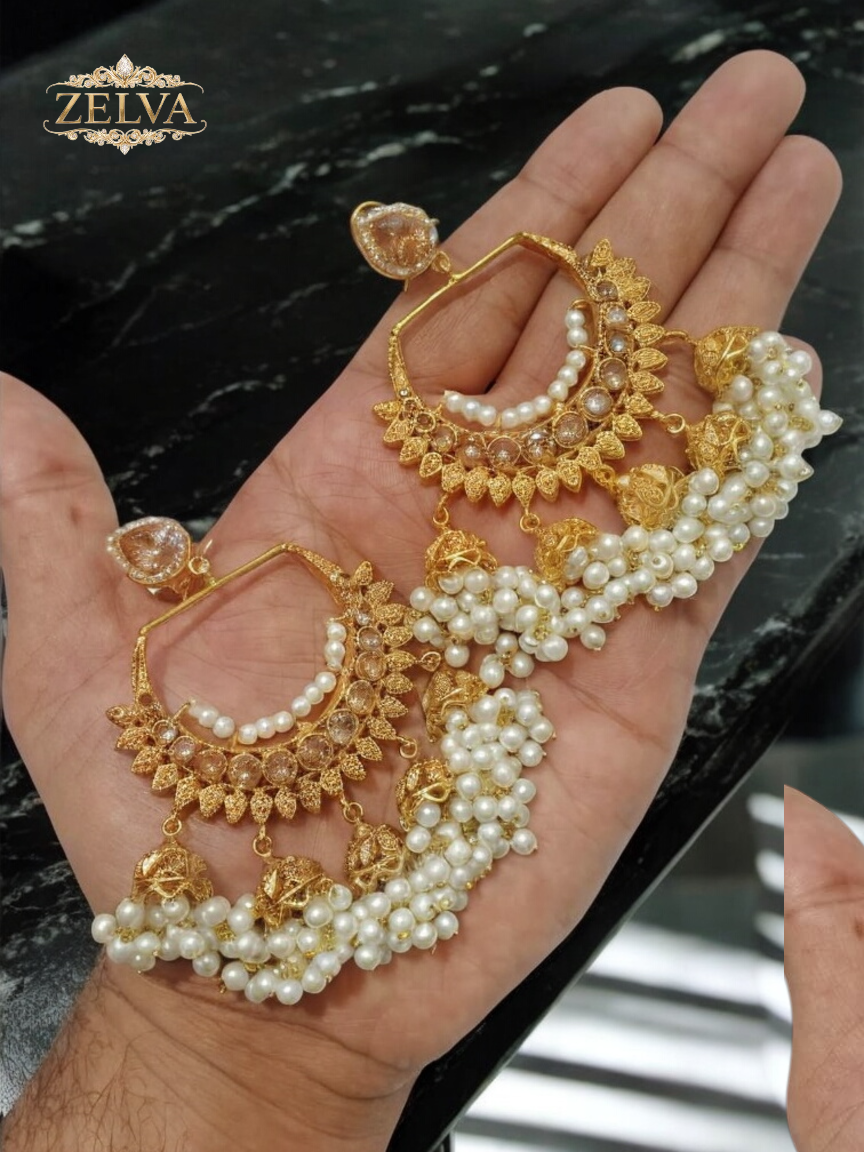 Royal Pearl Elegance: Handmade Earrings Collection