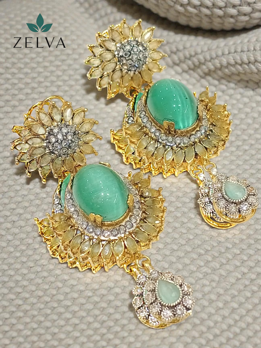 Golden Sunflower Elegance: Handmade Crystal Earrings