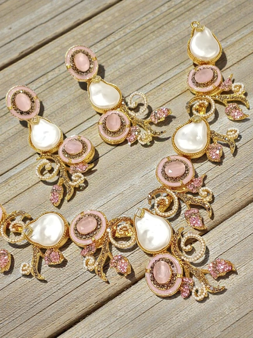 Elegant Blossom: Handmade Pearl & Emerald-Inspired Jewelry Collection