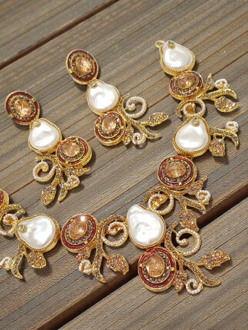 Elegant Blossom: Handmade Pearl & Emerald-Inspired Jewelry Collection