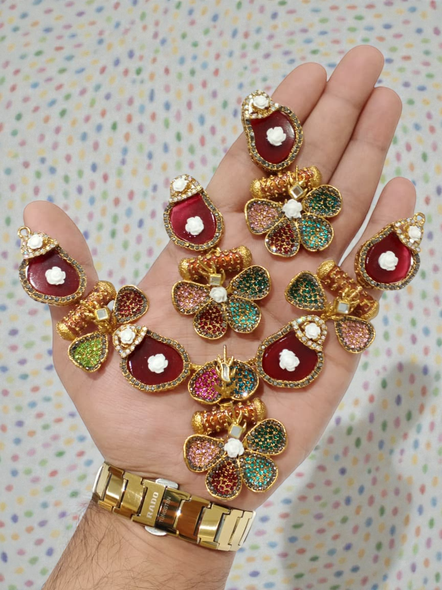 Emerald Bloom: Handmade Floral Jewelry Set