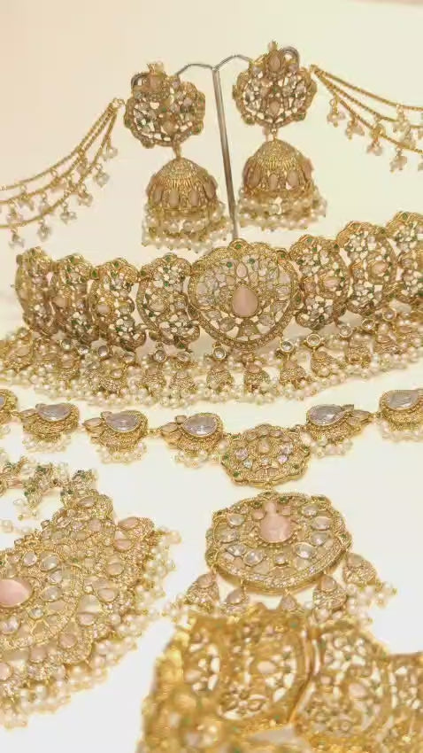 Royal Bridal Elegance Jewellery Set – Handmade Necklace, Earrings, Bracelets,